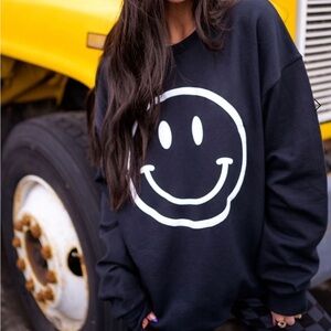 Black Smiley Face Sweatshirt